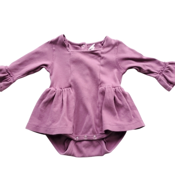 Kate Quinn Organic Romper Skirted Mauve Baby Girls 6-12 Months - Picture 1 of 3